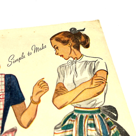 Simplicity Vintage 1950's Pattern #2295 Misses Apron and Mitt One Size - Picture 3 of 6